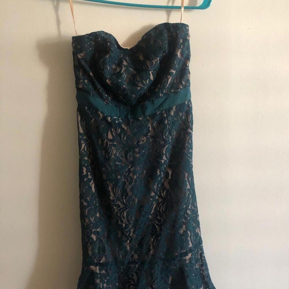 NWT The Limited Dress Strapless Dark Green Lace - Picture 3 of 7